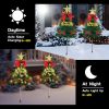 4 Pack Christmas Tree Solar Pathway Lights Outdoor Decorations