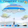 2 Pcs Automatic Chair Umbrella with Universal Clamp 44" UPF 50+ Portable Clamp on Beach Chair Adjustable Wheelchair Umbrella for Outdoor Patio Parasol
