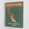 Just a Girl Who Loves To Swim green Canvas Print or Poster