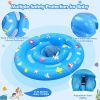 Baby Pool Float with Canopy, Inflatable Baby Swim Float with UPF50+ Sun Protection