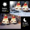 4 Pack Christmas Tree Solar Pathway Lights Outdoor Decorations