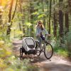 Child Bike Trailer 3 In1 Foldable Baby Trailer Transport Carrier with Shock Absorber System Rubber Tires Adjustable Handlebar