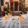5Packs Christmas Outdoor Pathway Light With 8 Modes IP44 Waterproof Xmas Decoration Stake Light Tree Candy Light For Garden Lawn Porch Yard Driveway