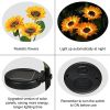 2 Pack Flashing Outdoor Solar Garden Stake Lights,Upgraded LED Solar Powered Light with 3 Heads Sunflower