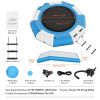 Inflatable Water Bouncer, 10ft Recreational Water Trampoline, Portable Bounce Swim Platform with Slide, 3-Step Ladder & Electric Air Pump