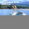 Inflatable Water Bouncer, 10ft Recreational Water Trampoline, Portable Bounce Swim Platform with Slide, 3-Step Ladder & Electric Air Pump