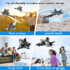 Remote Control Airplane Drone with Battery, Suitable for Boys/adults Aged 8-12, Foam Airplane Toy, Stable Hovering, 360° Flips, LED Lights