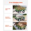 1200 Lbs Steel Garden Cart, Heavy Duty Pullable Garden Wagon Yard Cart, 2 in 1 Outdoor Metal Utility Wagon Yard Trailer with 13" All Terrain Tires