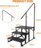 Rv Rtairs With Moveable Wheels, Rv Steps With Handrail For Mobile Home, Outdoor Stairs, Portable Porch Steps